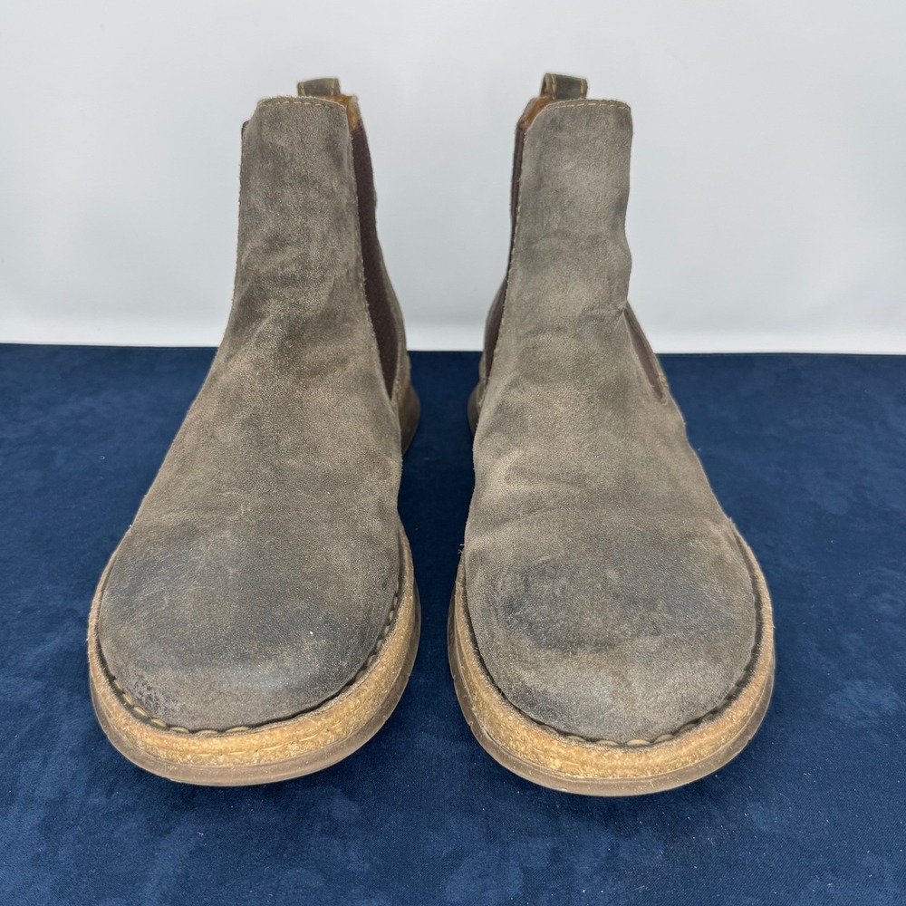 Born Brody Chelsea Boots Taupe Distressed Suede Ankle Chukka Size Men's 10.5 - Picture 2 of 12